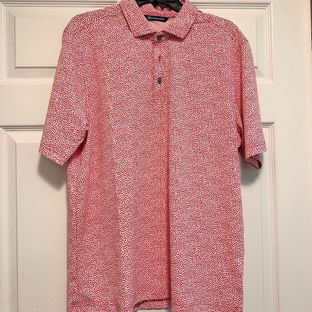 Cutter & Buck Virtue Eco Pique Botanical Print Recycled Mens Polo size Large